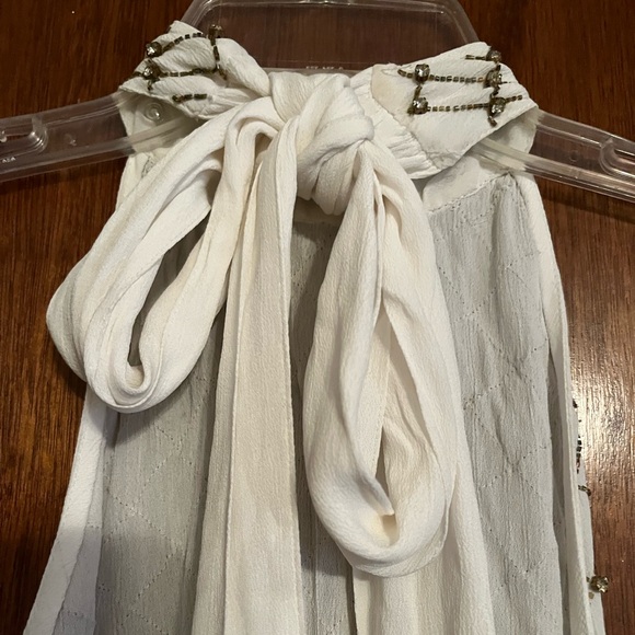 Free people cream and gold detail backless body suit size small - Picture 2 of 12